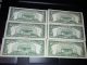 $5 Bill Silver Certificate Series B Of 1953 Group Of 6 Bills No Holes Small Size Notes photo 5