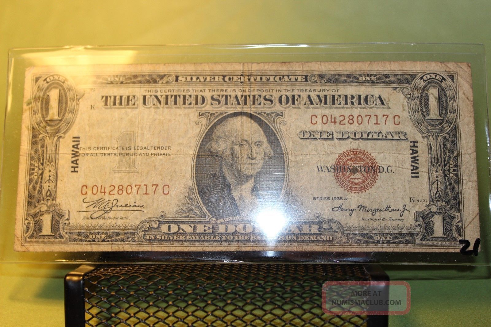 Old 1935 Hawaii $1 Silver Certificate