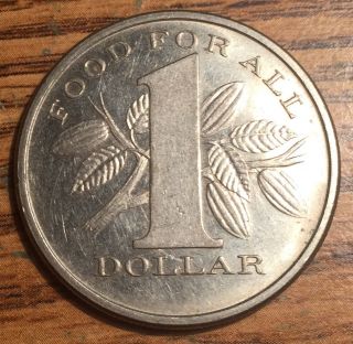 1969 Trinidad & Tobago $1 Dollar Fao Food For All Coin - Au photo