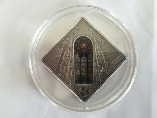 2011 Palau - Saint Patrick Cathedral - Sacred Heart,  Holy Windows Silver Coin photo