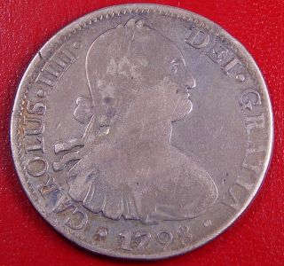 1798 Mexico 1 Real,  Carolus Iiii Dei Gratia Silver Mexican Spanish Coin photo