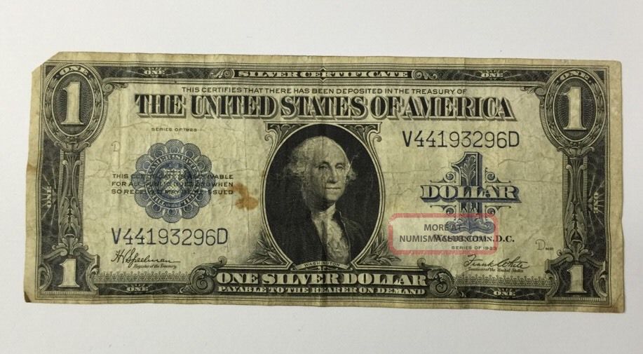 1923 Large $1 Silver Certificate Blue Seal Large Size Notes photo