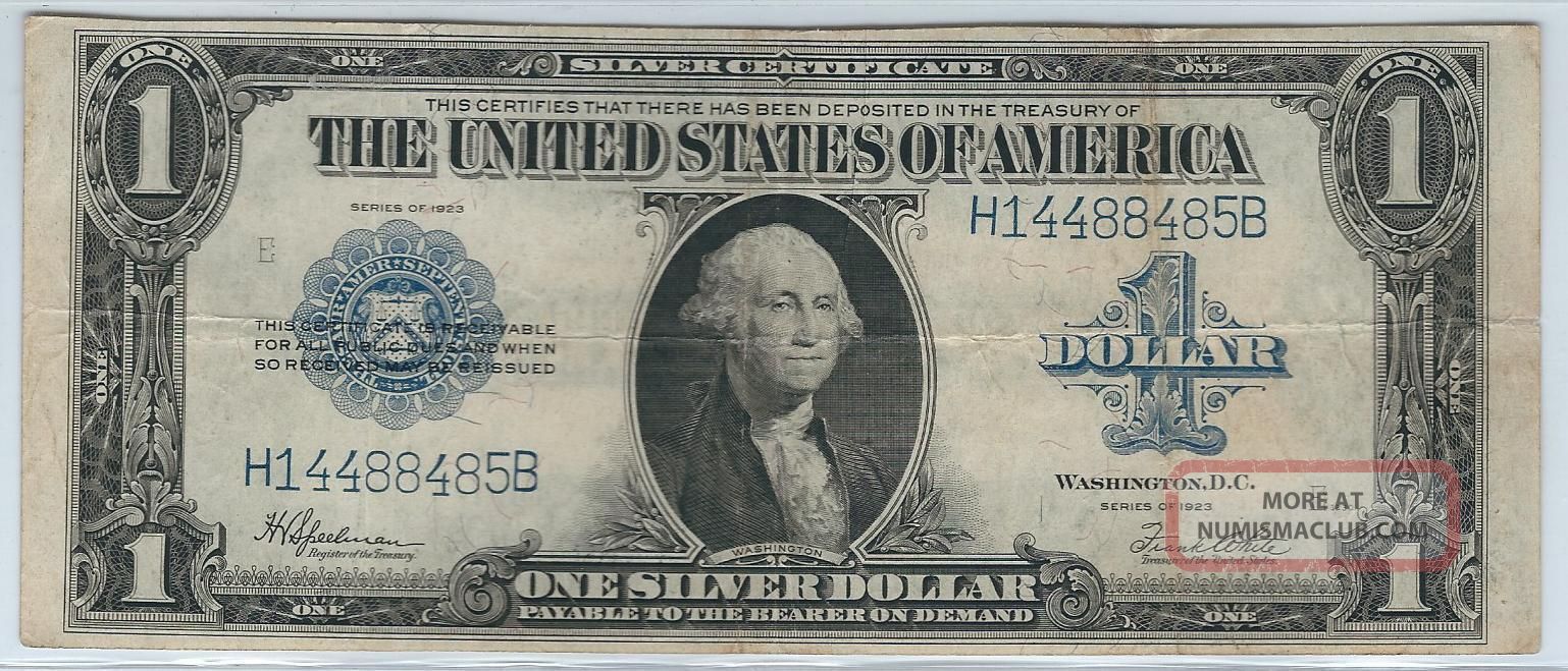 1923 $1 Large Silver Certificate (fr 237) S/h After 1st Item Large Size Notes photo