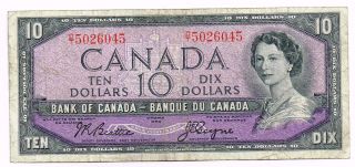 1954 (1955 - 61) Canada Ten Dollars Note - P79a photo