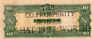 Japanese Invasion Money Jim 10 Pesos 1943 Nd Issue P111 Co - Prosperity Sphere Xf photo