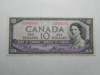 1954 Bank Of Canada $10.  00 Devil ' S Face Bank Note Ten Dollars Canadian photo