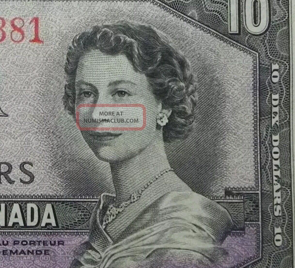 1954 Bank Of Canada 10 00 Devil S Face Bank Note Ten Dollars Canadian