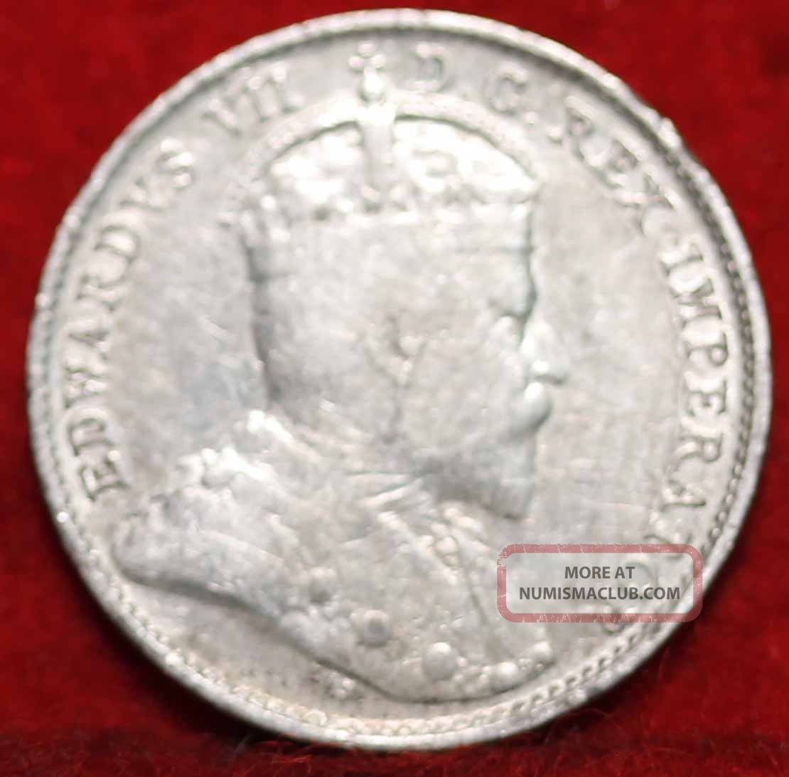 1902 Canada 5 Cents Silver Foreign Coin S/h Five Cents (1858-1921) photo