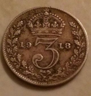 Great Britain 3 Pence,  1918 photo