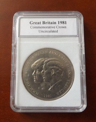 Uncirculated 1981 Great Britain - Royal Wedding - Commemorative Crown Coin photo