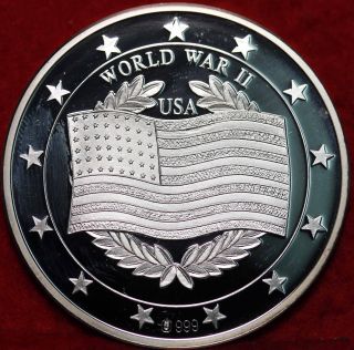 Uncirculated.  70 Ounce.  999 Silver World War Ii Medal S/h photo