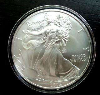 1oz American Silver Eagle Coin,  Uncirculated In Airtight Case,  24 Hour photo
