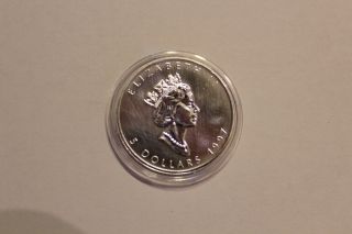 1997 1 Oz Silver Canadian Maple Leaf Coin.  Coin 3 photo