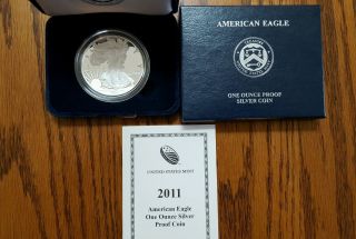 2011 U.  S American Eagle One Ounce Bullion Silver Proof Coin & photo
