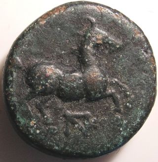 Ancient Greek Coin/maroneia/thrace/bridled Horse/grape Arbor In Square/monogram photo