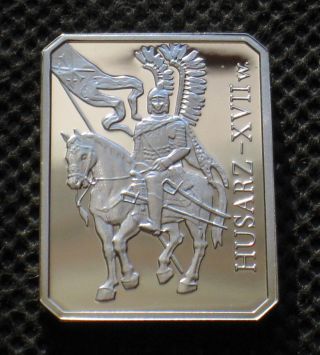 Silver 10 Zl Coin Poland - 2009 History Of Polish Cavalery Winged Husarz Xvii Ag photo