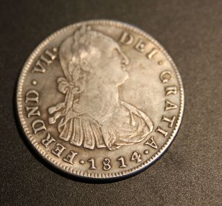 1814 Silver Fernan Vii Spanish Colonial Dollar.  Repro.  Coin (33) photo