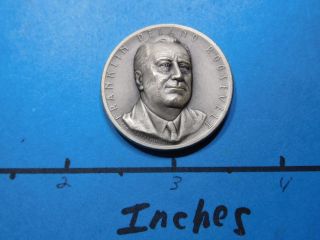 Franklin Roosevelt Fdr President High Relief 1974 Medallic 999 Silver Coin Rare photo