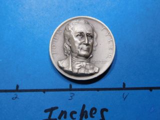 John Tyler 10th President High Relief 1974 Medallic Art 999 Silver Coin Rare photo