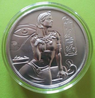 Silver 2 Oz 2015 Cleopatra Ultra High Relief Piedfort Style Elemental photo