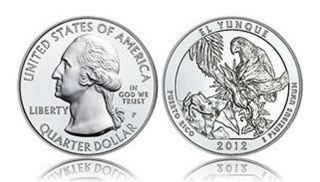America The 5 Oz.  999 Silver Bullion Coin - - El Yunque photo