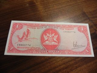 Trinidad And Tobago 1 Dollar 1964 (1977) Fd Pick 30a Unc Banknote. photo