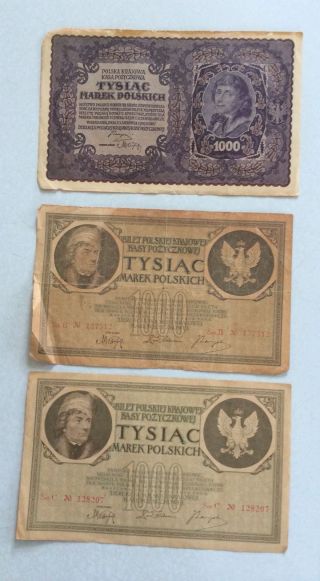3 Vintage Foreign Paper Currency - - Circulated photo