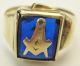 Vintage 14k Yellow Gold Masonic Mason Ring Size 11.  5 5.  2 Grams Gold photo 5