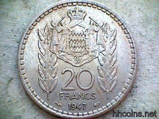 Monaco Louis Ii 1947 20 Francs photo