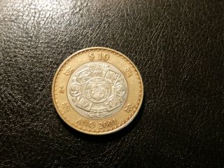 Mexico 10 Pesos,  2001,  Millennium - Great Bi - Metallic Coin photo