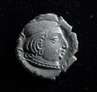 Indo - Greek.  Silver Drachma,  C.  200 - 222 Ad - King Rudrasena I - Very Fine photo