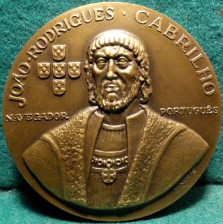 Navigator JoÃo R Cabrilho / Coast Of California 1st Expedition 79mm Bronze Medal photo