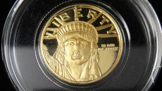 . 9999 Pure Gold 1/10 Oz.  United States Lady Liberty Gold Round - Pm - 1033 photo