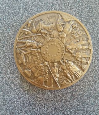 Vintage 1977 Salute To Old Glory Medallic Art Co Calendar Bronze Medal Americana photo
