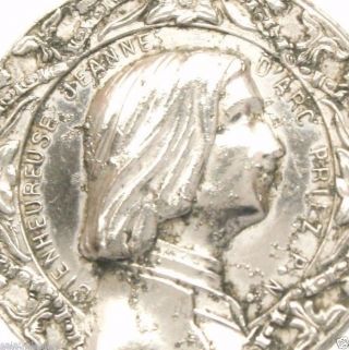 Rare 1909 Antique Medal Pendant From The Beatification Of Saint Joan Of Arc photo
