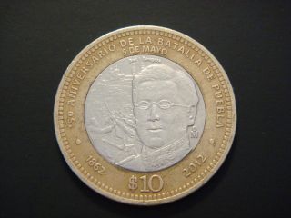 Mexico 10 Pesos,  2012,  Battle Of Puebla photo