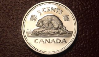 1952 - 2002 Canada Silver Proof 5¢ Coin – Scarce Sterling Silver Cdn Five Cents photo