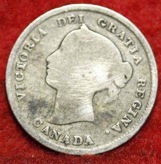 1893 Canada 5 Cents Silver Foreign Coin S/h photo