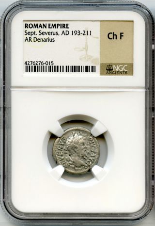 Septimius Severus (193 - 211 Ad),  Ar Denarius,  Victory,  Wreath,  Palm (ric 295) photo