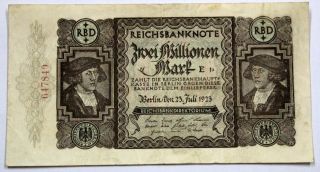 1923 2000,  000 Mark Germany Currency Reichsbanknote Unc German Banknote Bill Cash photo