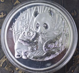 70mm China 2005 5oz Alloy Silver Plated Panda Commemorative Coin photo
