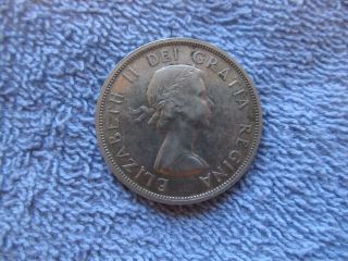 1956 Canadian 1 Dollar Coin,  Xf Cond,  80 Silver Key Date. photo