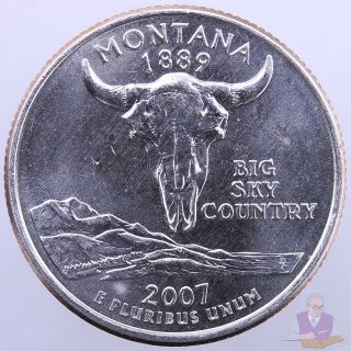 2007 D State Quarter Montana Bu Cn - Clad Us Coin photo