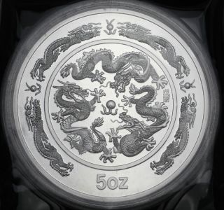 99.  99 China Zodiac Sign 5oz Silve Medal 1988 Year Of The Dragon A21 photo