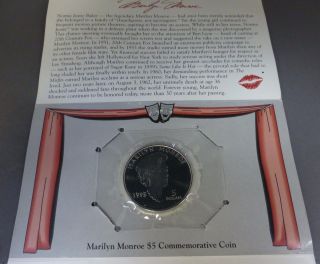 Marshall Islands 1995 Marilyn Monroe $5 Cupro - Nickel Uncirc Commemorative Coin photo