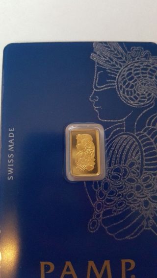 Pamp Suisse 1 Gram.  9999 Gold Bar Fortuna With Assay Certificate Sku26583 photo