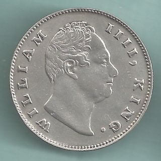 British India - 1835 - William Iiii - ' F ' On Neck - One Rupee - Rare Silver Coin photo