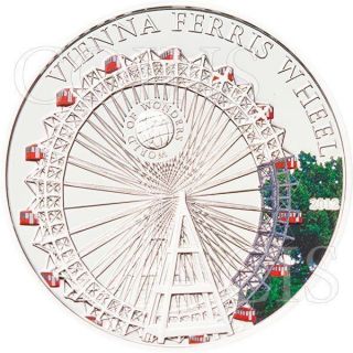Palau 2012 5$ Vienna Ferris Wheel World Of Wonders Vi Proof Silver Coin photo
