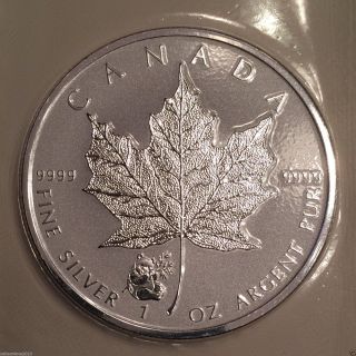 2016 - 5 X Maple Leaf Panda Privy Mark Canada Pure 1 Oz.  9999 Silver photo