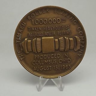 1963 Medal 1,  000,  000 Timken Heavy - Duty Ap Railroad Roller Bearing Columbus photo